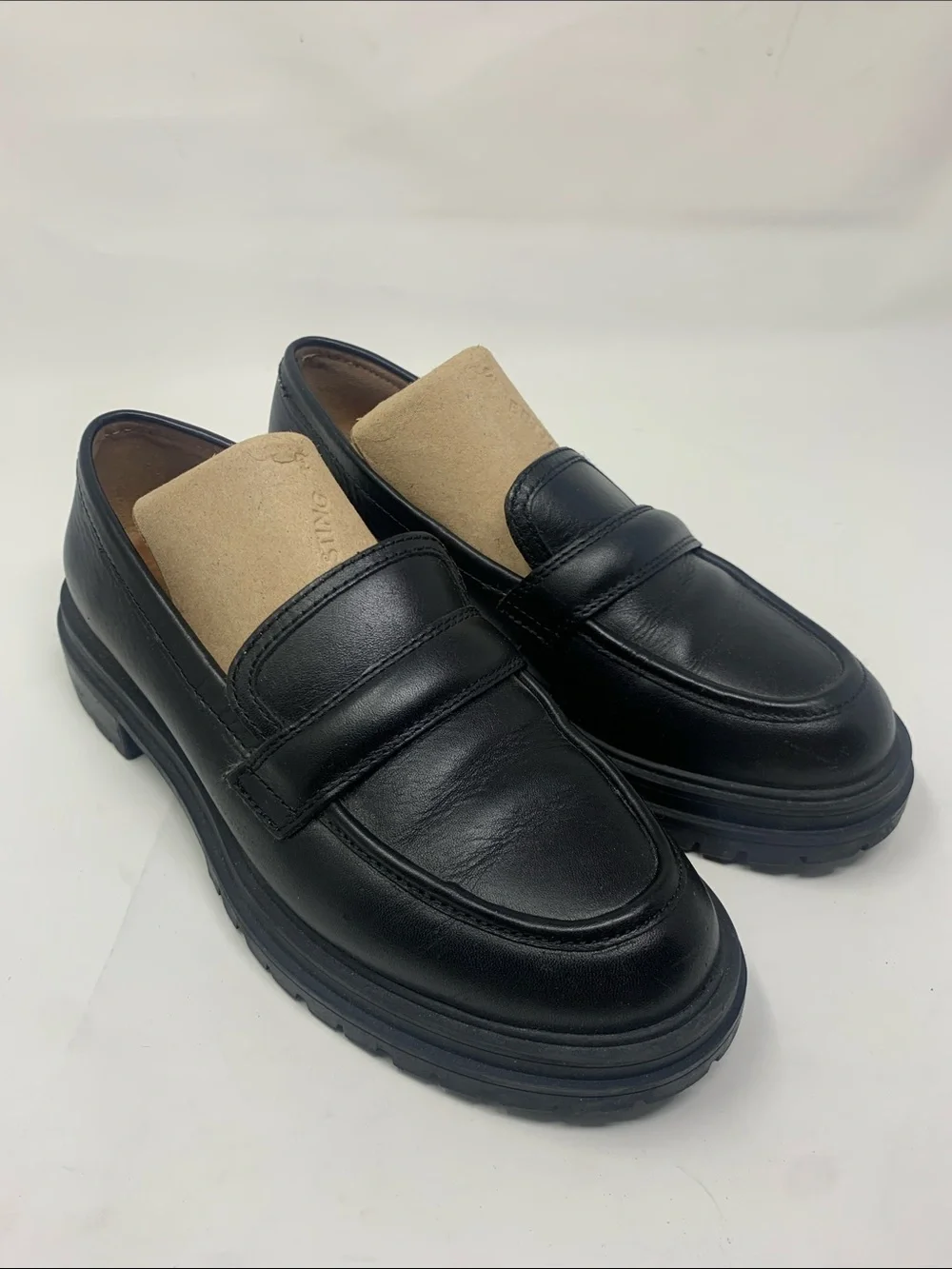 Madewell Black Leather Penny Loafers size 6